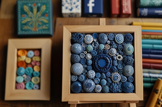 zestaw haftowanych próbek